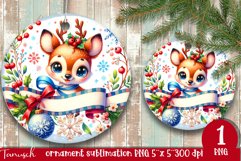 Christmas whimsical Snowman ornament Sublimation PNG Product Image 1