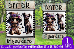 vintage Creepy sublimation Halloween Garden Flag PNG Product Image 1