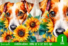 watercolor Jack Russel dog sublimation PNG Product Image 1