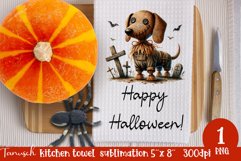 Creepy sublimation Halloween kitchen towel JPG Product Image 1