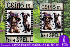 vintage Creepy sublimation Halloween Garden Flag PNG Product Image 1