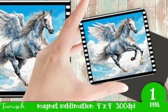 Watercolor horse memorial MAGNET sublimation PNG Product Image 1