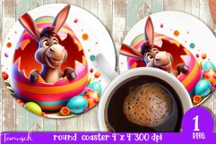 happy EASTER round coaster Sublimation hatching Egg bundle Product Image 15