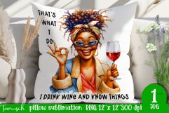 funny Wine pillow Sublimation / dead inside design Product Image 1