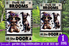 vintage Creepy sublimation Halloween Garden Flag PNG Product Image 1
