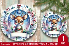 Christmas whimsical Snowman ornament Sublimation PNG Product Image 1