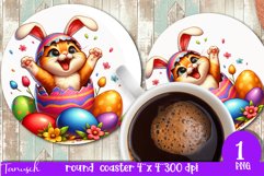 happy EASTER round coaster Sublimation hatching Egg bundle Product Image 16