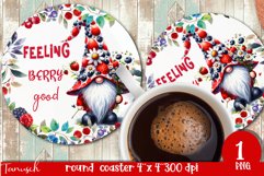cute gnome Round Coaster Sublimation PNG Product Image 1