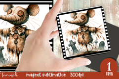 retro spooky Halloween MAGNET sublimation PNG Product Image 1