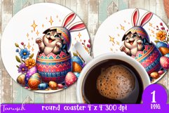happy EASTER round coaster Sublimation hatching Egg bundle Product Image 17