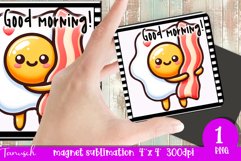 funny bacon and egg square coaster Sublimation PNG Product Image 1