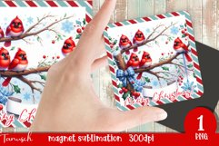 Christmas whimsical red cardinal magnet retro Sublimation Product Image 11