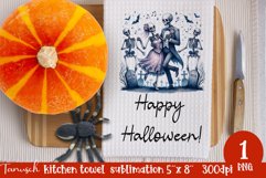 Creepy sublimation Halloween kitchen towel JPG Product Image 1