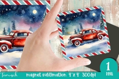 retro christmas magnet sublimation design PNG Product Image 1
