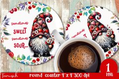 cute gnome Round Coaster Sublimation PNG Product Image 1