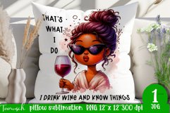 funny Wine pillow Sublimation / dead inside design Product Image 1