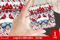 Christmas whimsical red cardinal magnet retro Sublimation Product Image 13