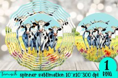 Cow &amp; flowers wind spinner sublimation floral design bundle Product Image 5