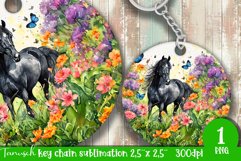 watercolor horse keychain Sublimation design PNG Product Image 1