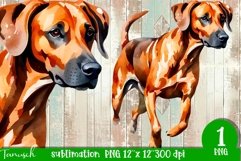 watercolor RHODESIAN RIDGEBACK sublimation PNG / dog design Product Image 1