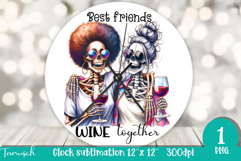 funny Mother&#039;s DAY Wine Wall Clock round Sublimation Product Image 1