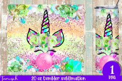 Glitter unicorn bubble gum 20oz Tumbler Sublimation Product Image 1