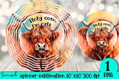 floral Highland Cow wind spinner sublimation bundle Product Image 5
