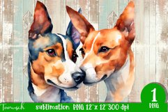 watercolor basenji sublimation PNG Product Image 1