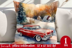 retro christmas lpillow sublimation design JPG Product Image 1