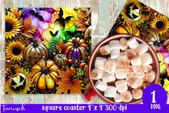 FALL Pumpkin, LEAVES &amp; Sunflowers square coaster bundle Product Image 5