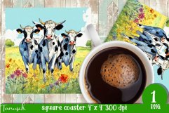funny COW square coaster sublimation design bundle Product Image 5