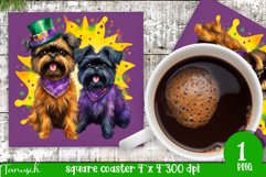 watercolor affenpinscher square coaster sublimation bundle Product Image 5