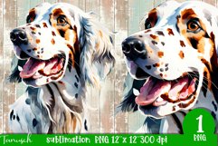 watercolor English Setter dog sublimation PNG Product Image 1