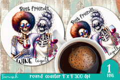 funny Mother&#039;s DAY Wine round coaster Sublimation Product Image 1