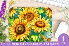 Sunflowers Garden mouse pad sublimation / watercolor design Product Image 1