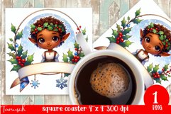 Christmas whimsical elf square coaster Sublimation bundle Product Image 5