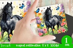 Watercolor horse memorial MAGNET sublimation PNG Product Image 1