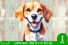 watercolor beagle dog sublimation PNG Product Image 1
