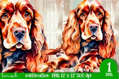 watercolor Cocker Spaniel dog sublimation PNG Product Image 1