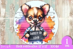 funny mugshot dog in prison Wall Clock sublimation design Product Image 1
