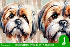 watercolor LHASA APSO sublimation PNG / dog design Product Image 1