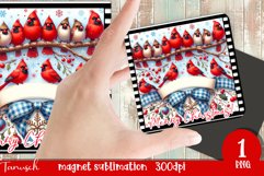 Christmas whimsical red cardinal magnet retro Sublimation Product Image 14