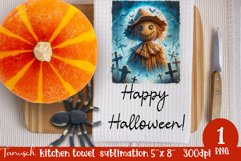 Creepy sublimation Halloween kitchen towel JPG Product Image 1