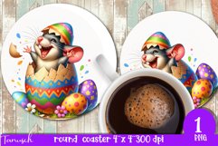 happy EASTER round coaster Sublimation hatching Egg bundle Product Image 18