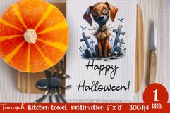 Creepy sublimation Halloween kitchen towel JPG Product Image 1