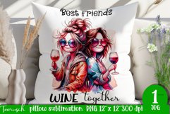 funny Wine pillow Sublimation / dead inside design Product Image 1