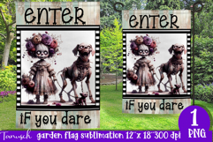 vintage Creepy sublimation Halloween Garden Flag PNG Product Image 1