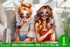funny Wine pillow Sublimation / dead inside design Product Image 1