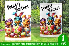 happy EASTER Sublimation / hatching Egg / Garden Flag Product Image 1