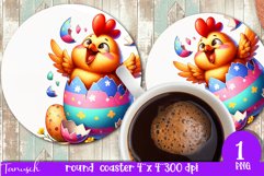 happy EASTER round coaster Sublimation hatching Egg bundle Product Image 20